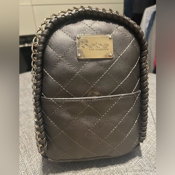 NWT Bebe Mini Quilted Backpack with Chain Trim - Picture 2 of 5